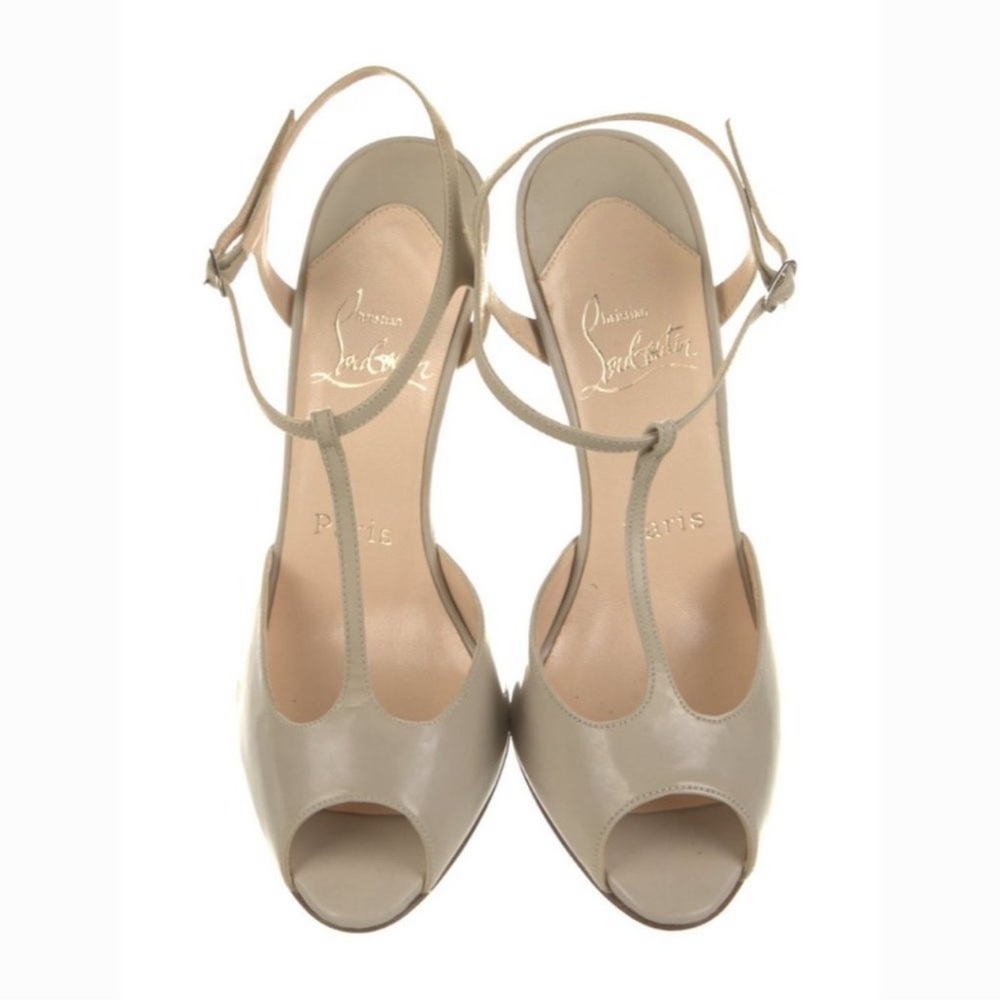 Christian Louboutin Beige Peep Toe Heels